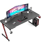Homall Gaming Desk Computer Desk with Carbon Fiber Surface, Gaming Table Z Shaped PC Home Office ...