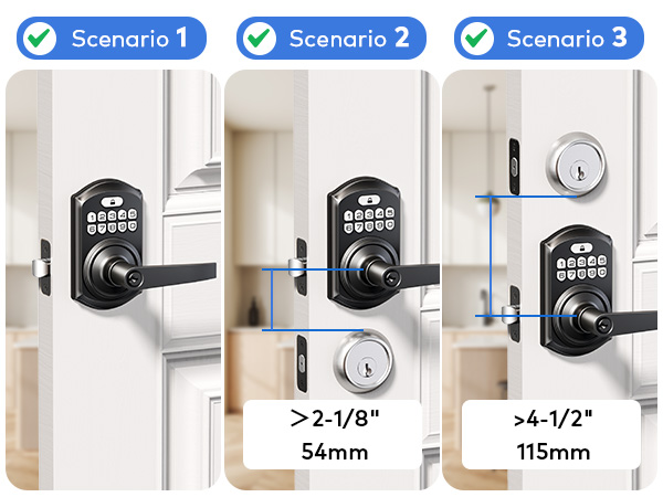 Automatically detects left- or right-handed doors