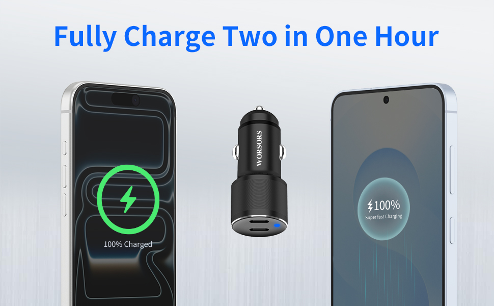 Fully Charge iPhone15 and Galaxy S25 in 1 hour