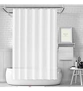 White Bath Curtain Liner with 3 Magnets, Thickened Water Proof Quick Drying Shower Curtain Set wi...