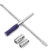 WORKPRO 15'' Universal Lug Wrench Set, 4-way Cross Wrench, 1/2'' Drive Heavy Duty Wheel Wrench, S...