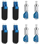 4 Pcs Single Mode 9/125 FC Male to LC Female VFL Fiber Optic Adapter Convertor and 4 Pcs Singlemo...