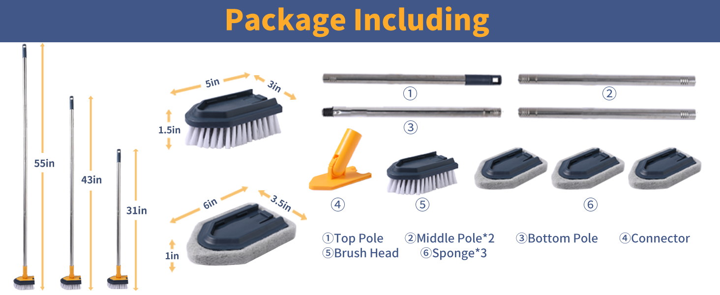 tub scrubber with long handle 