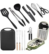 Wesqunie Camping Essentials Cookware Cooking Utensils Set - Camping Kitchen Utensils, Portable Ou...