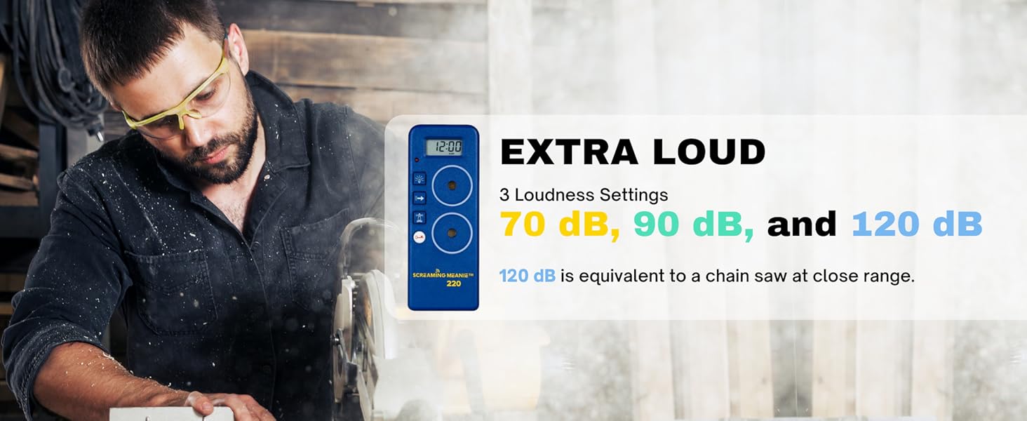 Extra loud: with 3 loudness settings