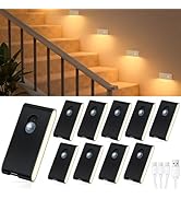WILLED Stair Lights Indoor, Warm White Rechargeable Night Light, Wireless Motion Sensor Light Ind...