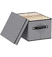 YheenLf Fabric Storage Boxes, 7.1 x 9.1 x 13 Inch Baskets for Shelves with Lids, Wardrobe Organis...