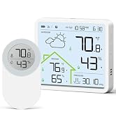 Weather Station with 1 Remote Sensor, Wireless Indoor Outdoor Thermometer Hygrometer, Home Weathe...