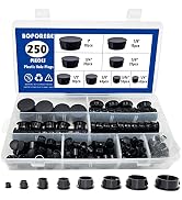 BOPOREAE 250 PCS Nylon Plastic Hole Plug 1" 7/8" 3/4" 5/8" 1/2" 3/8" 5/16" 1/4" Round Drill Hole,...