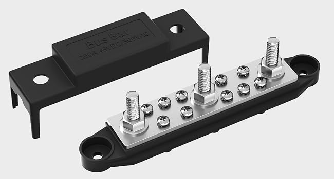 Power Distribution Block 12V Bus Bar 250A 5/16&amp;#34; Stud Marine Bus Bar Terminal Block