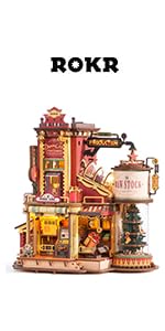 ROKR 3D Wooden Puzzles for Adults Illuminated Globe with Stand 180pcs 3D Puzzles Built-in LED Model ...