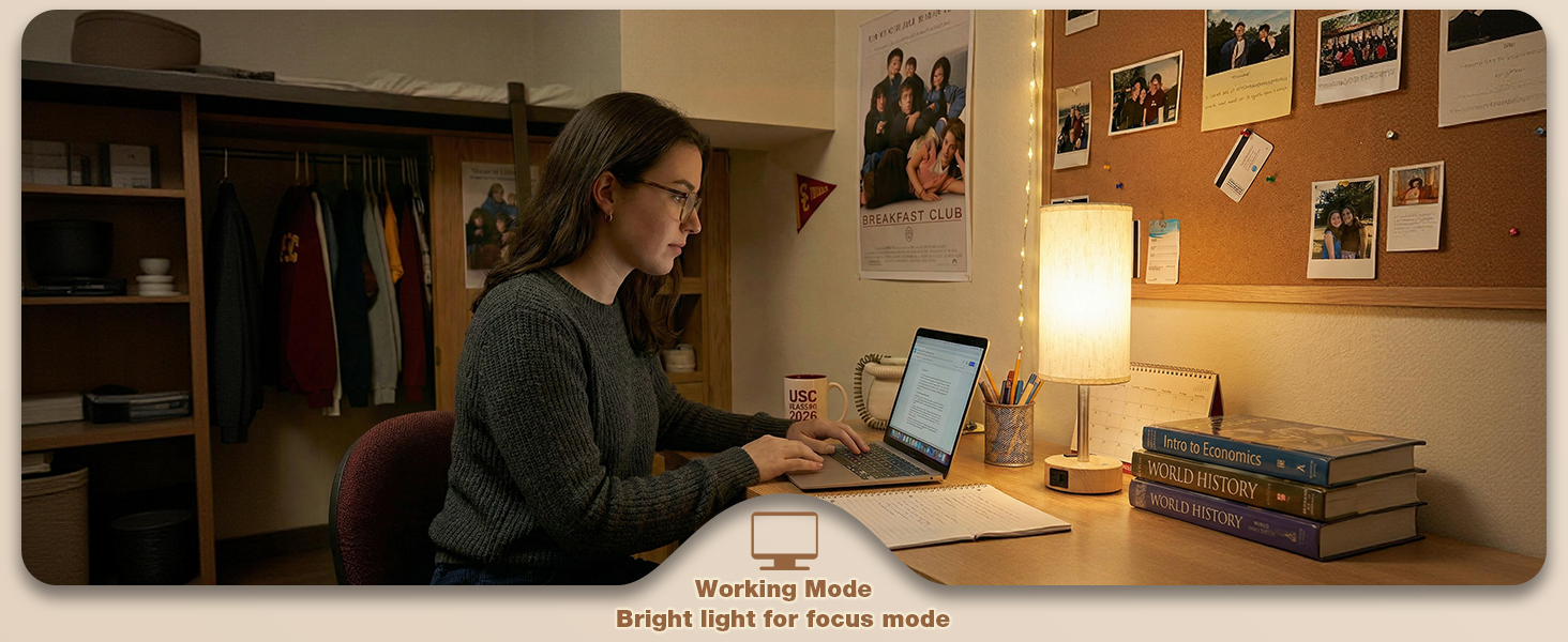 Touch Bedside Table Lamp with Memory
