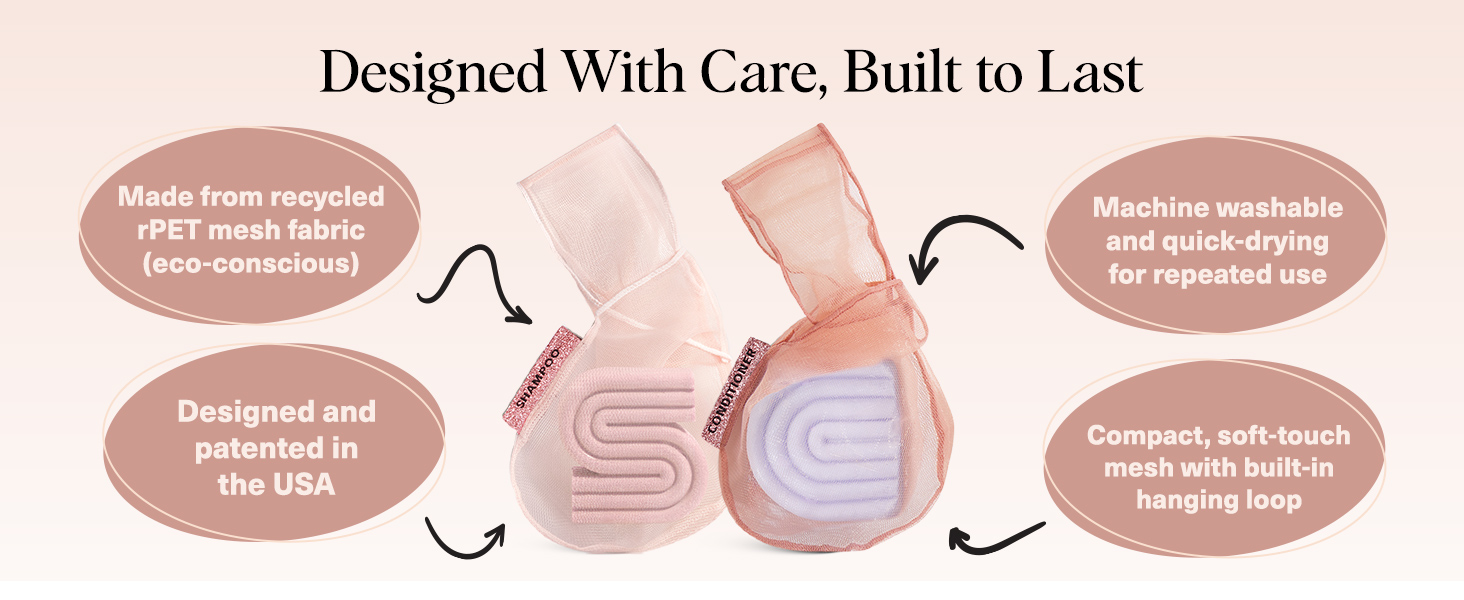 Kitsch Bar Soap Saver Bag 2pc Set - Blush &amp;amp; Terracotta