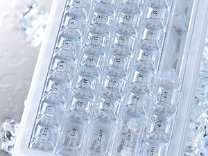 White Crystal jelly keycaps,thick pc keyboard caps