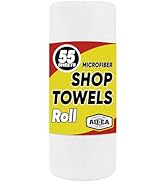 AIDEA Microfiber Cleaning Cloth Roll, Shop Towels White 55 Sheets, Tear Away Paper Towels, White ...