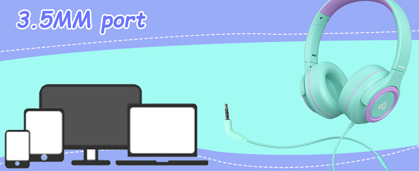 3.5mm port kids headphone