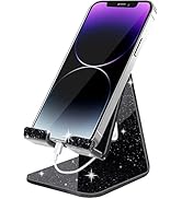 Crpich Acrylic Cell Phone Stand, Portable Phone Holder, Phone Stand for Desk, Compatible with Pho...