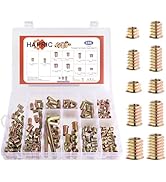 191 PCS Threaded Inserts for Wood, 1/4"-20, 5/16"-18, 3/8"-16 Threaded Wood Inserts Furniture Scr...