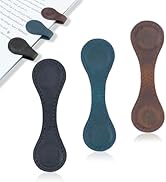 flewfun 3 Pcs Magnetic Bookmarks, Personalized Bookmarks, Vintage Faux Leather Book Mark, Double-...