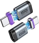VAFOTON 24PIN USB C Magnetic Adapter 240w(2Pack), Straight Magnetic USB C Adapter Detachable, PD ...
