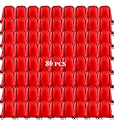KUUQA 80Pcs Red Drawstring Backpack Bag Sack Drawstring Bags Bulk String Bags Storage Bags for Sp...
