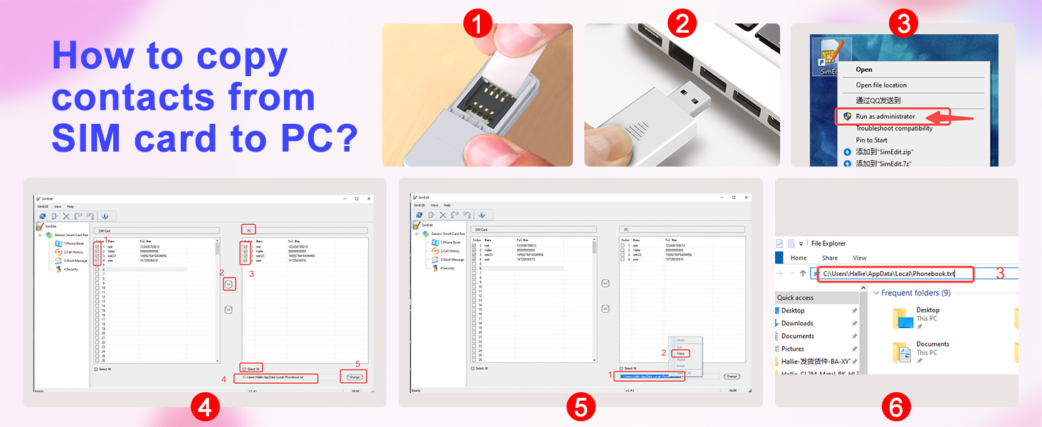 sim reader usb connecter computer
