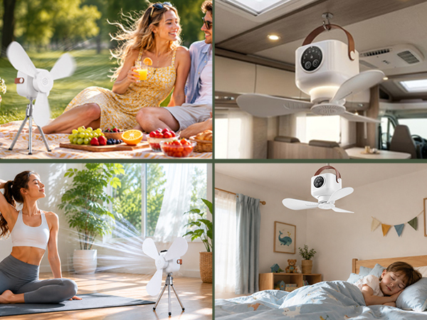 small outdoor ceiling fan portable hanging fan battery powered fans