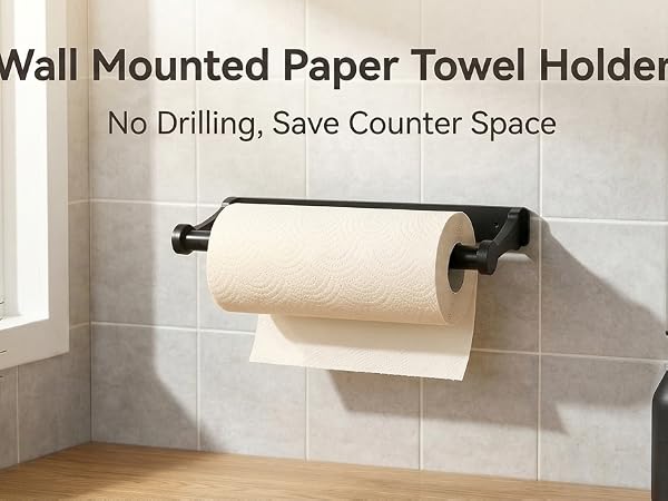 no drilling paper towel holder self adhesive paper towel rack stick on wall
