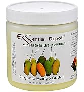 Essential Depot Mango Butter - 8 oz net wt - No Additives - No Scent - Organic - Used in Creams, ...