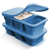 Silicone Freezer Trays with Lid, Stackable 1 Cup Silicone Soup Freezer Molds, Easy to Use Ice Cub...