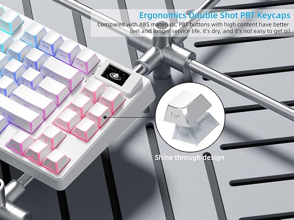 75% Wireless Mechanical Keyboard RGB Custom Creamy Keyboard gaming