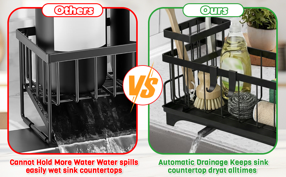 Automatic Drainage Keeps sink countertop dryat alltimes