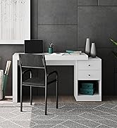 Techni Mobili Expandable Desk with Storage Drawers &amp; Open Shelf - Expands from 47 Inch to 57 Inch...