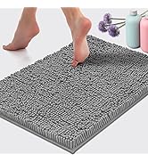Bath Mat by LuxUrux Extra-Soft Plush Non-Slip Bathroom Mats, Luxury Chenille Microfiber Material,...