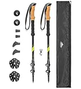Cascade Mountain Tech Trekking Poles - Carbon Fiber Walking or Hiking Sticks with Quick Adjustabl...