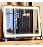 Gvnkvn 24.2" x 18.9" Vanity Mirror with Lights,LED Makeup Mirror,Lighted Makeup Mirror,Light up M...