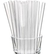 Dakoufish Replacement Straws for 10 oz 12 oz Jars Tumblers,22 Pack 8 Inch Clear Reusable Plastic ...