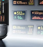 MOVE SPEED 1TB Solid State Drives with Smart Display 1090MB/s USB 3.2 Gen2 and Type C SSD USB Sti...