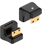 Duttek 8K U Shape Mini HDMI Adapter, 48Gbps Down Angle Mini HDMI Male to Female Extension Adapter...