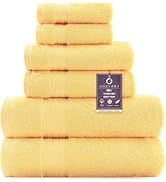 COZYART Light Yellow Luxury Bath Towel Set, Turkish Cotton Hotel Towel Bulk for Bathroom, Thick B...
