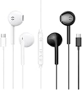 MAS CARNEY 2 Pack USB C Headphones for iPhone 17 16 15, in-Ear Type C Earbuds with Microphone for...