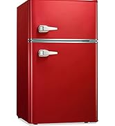 Antarctic Star Mini Refrigerator 3.1Cu.Ft Compact Refrigerator 2-Double Doors with a Freezer Low ...