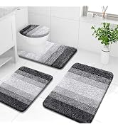 Arotive Microfiber Bathroom Rugs Sets 4 Piece, Extra Soft Absorbent Bath Mats, Machine Wash Dry U...