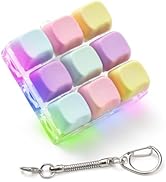 Keyboard Fidget Toy - Fidget Keychain with Led Light Button Keyboard Clicker Fidget Toy for Adult...