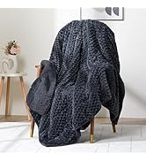Wemore Fleece Weighted Blanket for Adults (48" x 72" 15lbs, Grey-Blue), Dual Sided Cozy Soft Sher...
