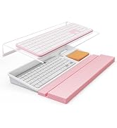 3 in 1 Keyboard Stand w/Wrist Rest and Storage Tray - Klearlook [Ultra Comfortable] PU Leather Wr...