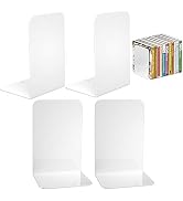 VFINE Book Ends, Bookends, Book Ends for Shelves, White Metal Bookends for Shelves, Bookend, Book...