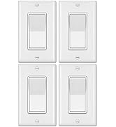 [4 Pack] BESTTEN 4-Way Decorator Wall Light Switch with Wallplate, 20A 120/277V, On/Off Paddle Ro...