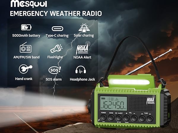 emergency radio hand crank solar