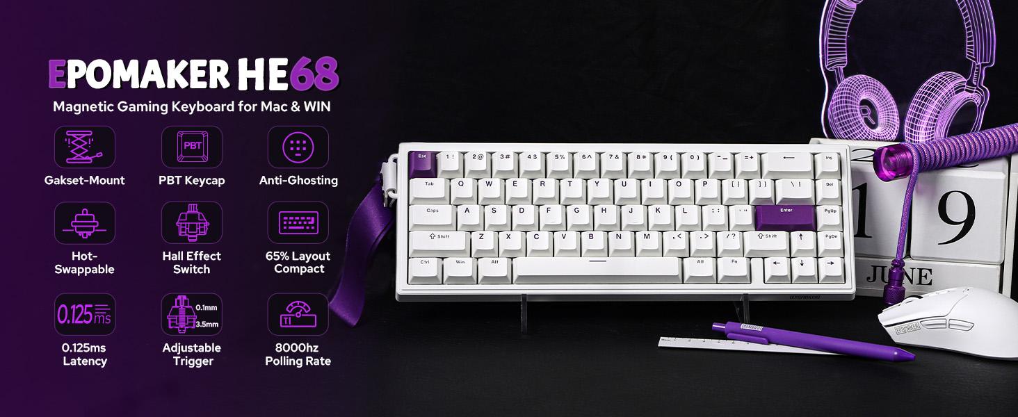 HE68 Wired Magnetic Gaming Keyboard